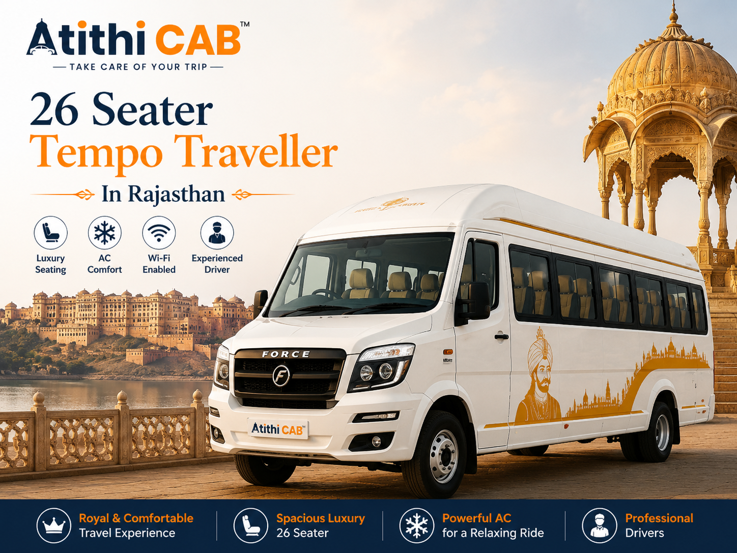 26 seater tempo traveller in rajasthan